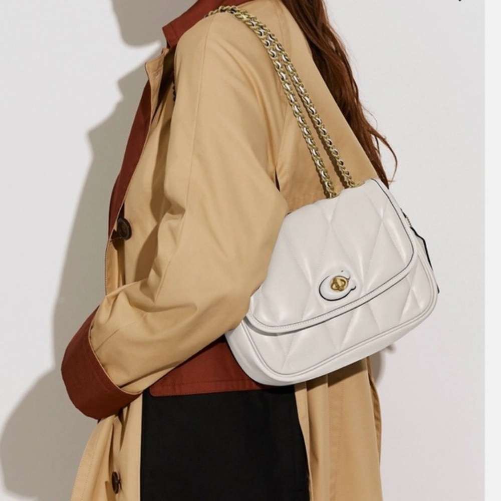 Coach Maddison Pillow Convertible Shoulder Bag NWT Largest size in Chalk